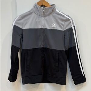 Adidas Tricot Gray and Black Training Jacket. YM 10-12